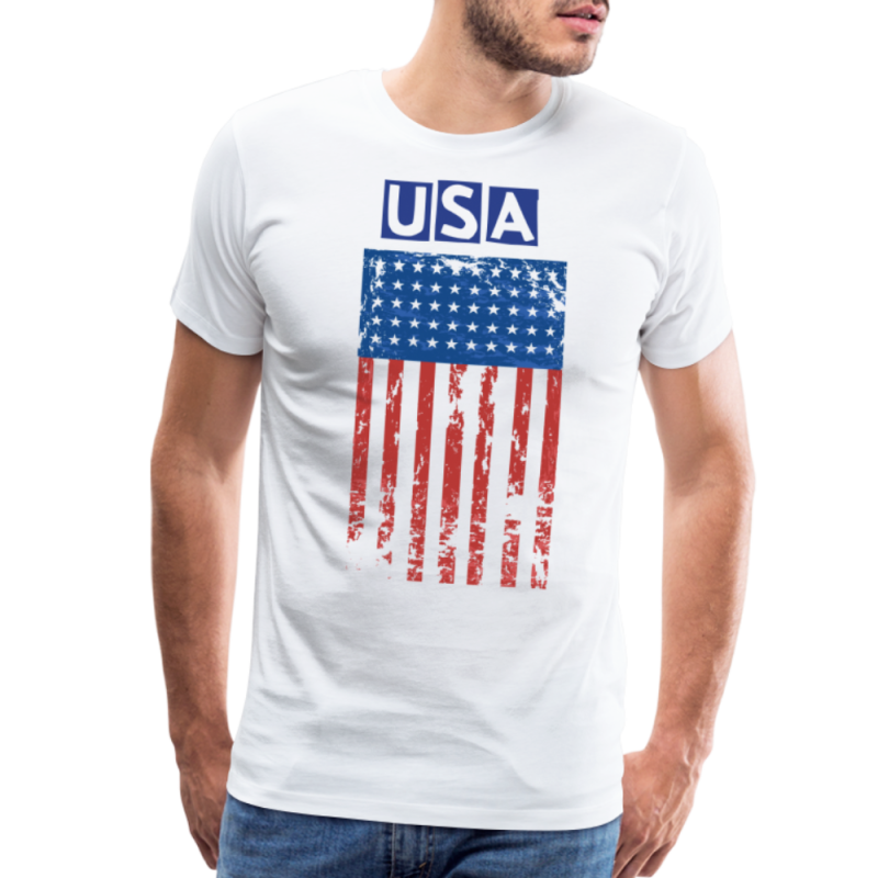 USA Flag Washed Out Printed T-Shirt